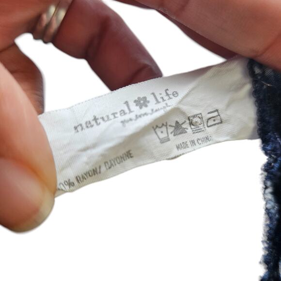 Natural Life Womens OS Tie Dye Beach Coastal Tie Front Kimono Boho Resort Beach - Picture 8 of 14